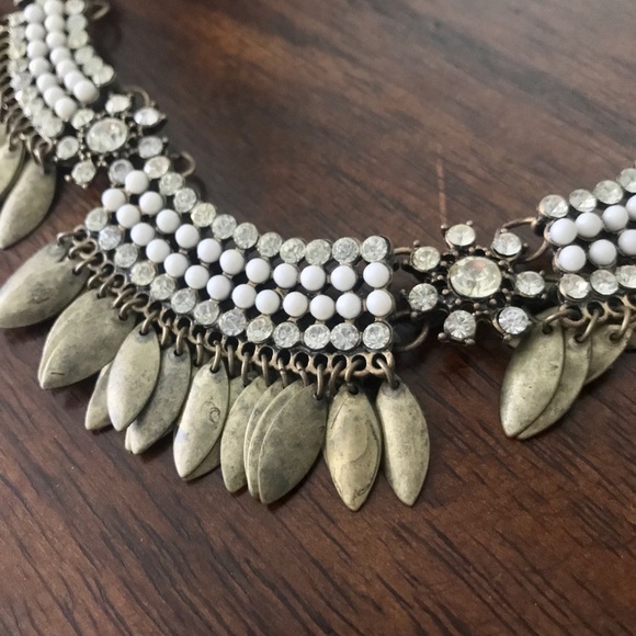 Vintage Rhinestone and Metal Necklace - Picture 2 of 4